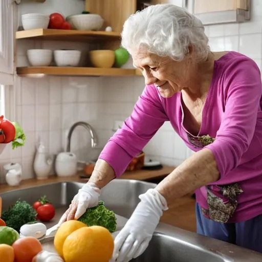 Prompt: Elderly population: Isolation, challenges in managing kitchen chores