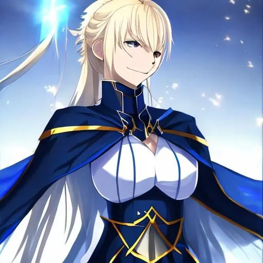 Prompt: Fate Zero Artoria happy