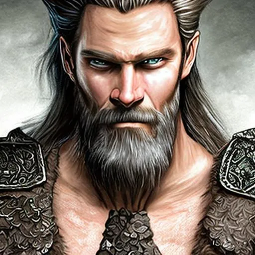 Prompt: Forgotten Realms Style Art. Full color. Marcus Stonewall is a man in his mid-40s with a sturdy build, a chiseled jaw, and piercing blue eyes. He has long, blonde hair that is always kept neatly trimmed and a closely-cropped beard that frames his jawline. Marcus is known for his impressive physique and his excellent swordsmanship. Marcus was born into a family of farmers, and spent his childhood working on the family farm. However, as a young man, he became disillusioned with the hard work and meager lifestyle of a farmer, and began to dream of a life as a warrior. He spent many years training in swordsmanship and combat, and eventually became a skilled fighter.

Marcus has a reputation for being fiercely loyal and dedicated to his friends and allies, and is known for his bravery and courage in battle. He is also a skilled strategist and tactician, with a keen mind for military strategy.

Despite his lack of noble birth, Marcus has gained the respect and admiration of many nobles in the region, who see him as a worthy leader and a champion of the people. He is often sought after as a military advisor and strategist, and is well-respected for his knowledge and expertise.

Overall, Marcus Stonewall is a respected and formidable warrior and leader, with a strong sense of loyalty and dedication to his people.