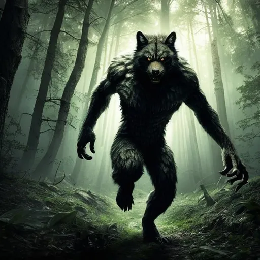 Prompt: imagine a man running through the forest to survive a werewolf at night, 1st person perspective, night, horror, scary, 32k, 1080p, highly detailed, Ultra realistic, Ultra HD, Balanced Composition, Post Processing, Clear Lines, HDR+, coloured, Hyperrealisticside light, dark background, perfect camera shot, ultra-detailed, art, realistic, hyper-realistic, highly detailed, realism, 1080p, cinematic, mid shot, intricately detailed, colour depth, beautifully shot, perfect composition, natural white spotlight shining on subject. Realistic shadows --ar 16:9