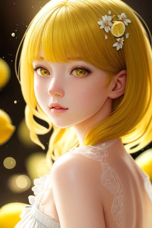 Prompt: ((best quality)), ((masterpiece)), ((realistic)), (detailed) illustration photographic , beautiful face, cute, 1girl, lemon hair colour, perfect composition, hd octane render, messy wob cut,lemon glass interior, lemon design wear,high resolution scan, masterpiece, hyperrealism, delicate detailed complex, highly detailed, intricate detailed, volumetric lighting, light reflection, highly detailed concept art, trending on artstation, vivid colors, melancholic, loneliness, depressing, hopelessness, suffering
(((close up face shoot))), dim lights, 8k uhd, realistic, Nikon z9, raytracing, focus face, (sharpness:2. 0)