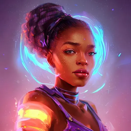 Prompt: A half body photograph of African American women wearing wizard school outfit looking at the viewer, fantasy, medieval, vivid colors, elegant, concept art, sharp focus, beautiful face, digital art, Hyper-realistic, 4K, Unreal Engine, Highly Detailed, HD, Dramatic Lighting by Brom, trending on Artstation