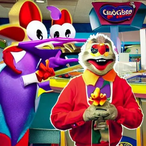 Prompt: Chuck E Cheese nightmare