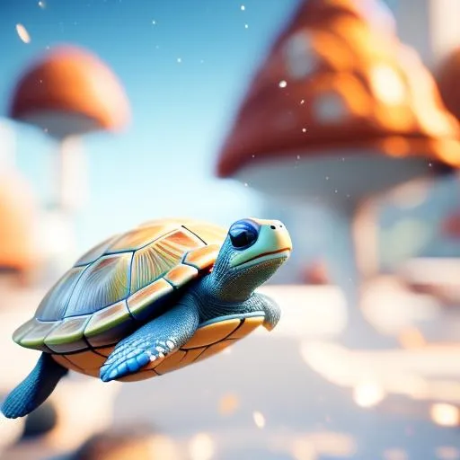 Prompt: masterpiece, detailed texture, cute little turtle toy looking at the camera, strong lines, 3d render blender, view from below upwards, detailed background, soft smooth lighting, fantasy art, volumetric lighting, occlusion, Unreal Engine 5 128K UHD Octane, fBm, Digital art, glow effects, Hand drawn, 3d, render, 8k, octane render, cinema 4d, blender, dark, atmospheric 4k ultra detailed, cinematic sensual, Sharp focus, humorous illustration, big depth of field, Masterpiece, colors, 3d octane render, concept art, trending on artstation, hyperrealistic, Vivid colors, modelshoot style, (extremely detailed CG unity 8k wallpaper), trending on ArtStation, trending on CGSociety, Intricate, High Detail, Sharp focus, dramatic, 16k, UHD, HDR10,((Masterpiece)), Absurdres, Vivid colors, 16k, UHD, HDR10,(Masterpiece:1.5), Absurdres, (best quality:1.5)