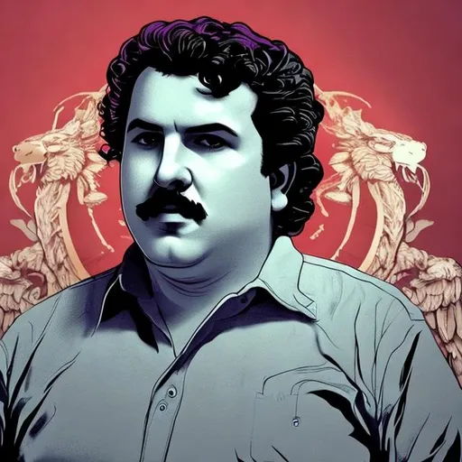 Prompt: generate a mythical image of the legendary Pablo Escobar Gaviria