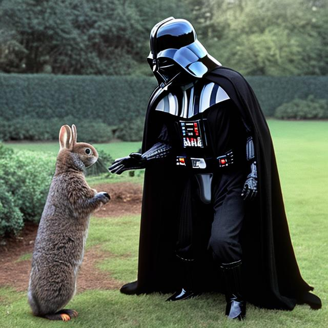 Darth Vader petting a rabbit | OpenArt