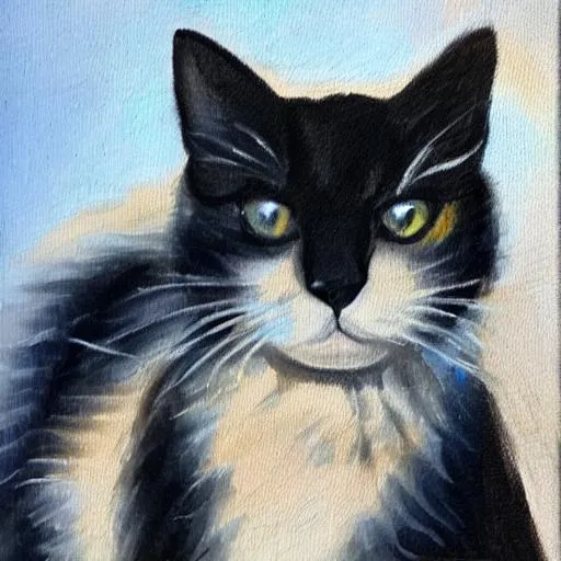 Prompt: oil painting of a cat