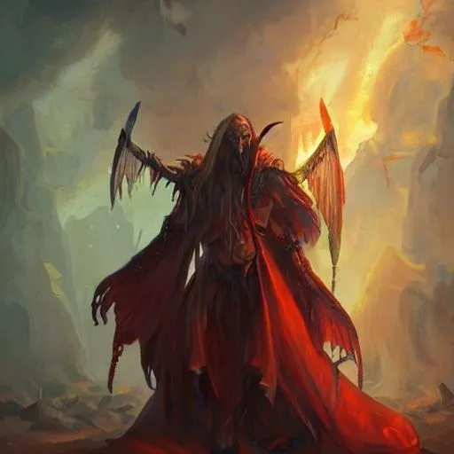 a full fantasy oil painting illustration of a satan... | OpenArt