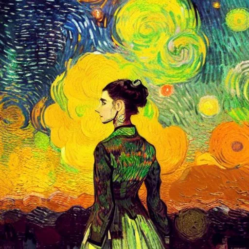 Prompt: Incredibly beautiful portrait of a skinny woman , fierce, diaphanous, intricate, by Van Gogh, ismail inceoglu , super resolution, UHD
