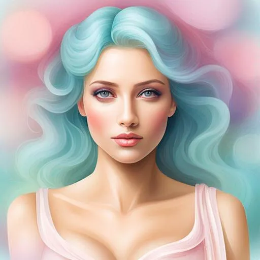 an etherial woman in pastels