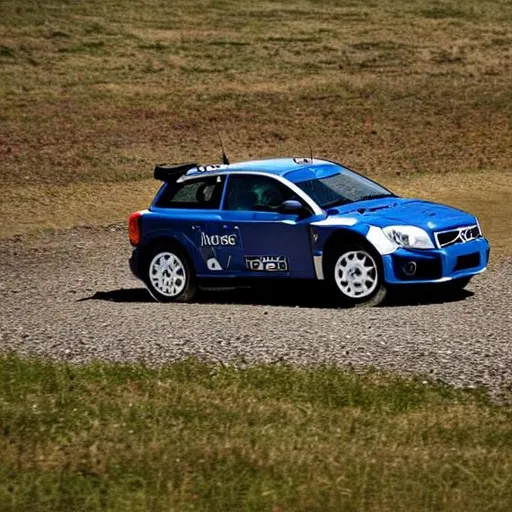 Prompt: 2009 Rally Volvo C30, far view