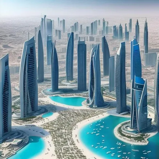 Prompt: modern dubai in 2050 like futuristic