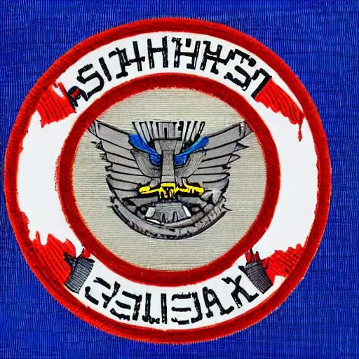 Prompt: Fighter Squadron insignia for a squadron named "Fighting Raxshir", photorealistic