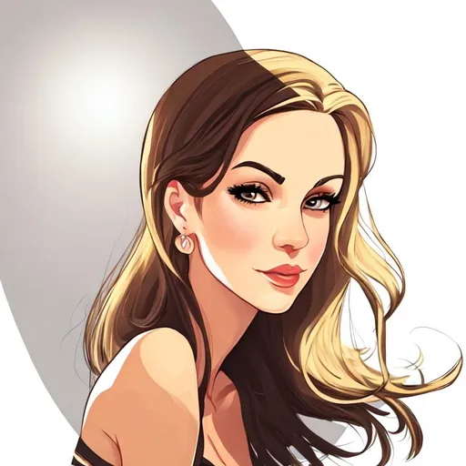 Prompt: Beautiful woman cartoon portrait 