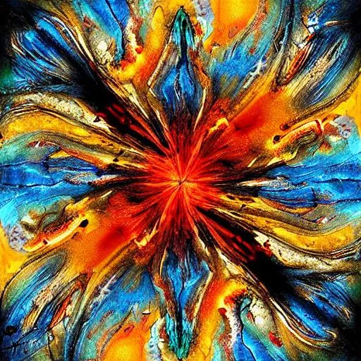 Prompt: the power of fire abstract art 