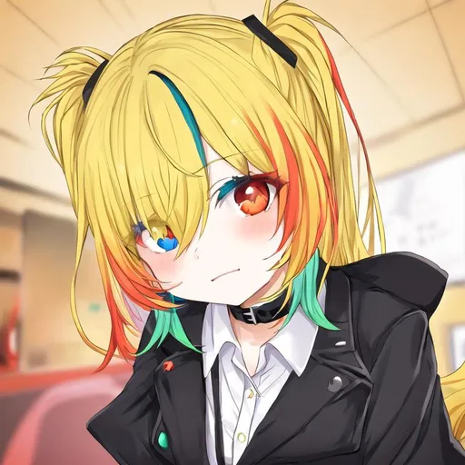 eyes, multi-colored hair, heterochromia, anime, anime girls