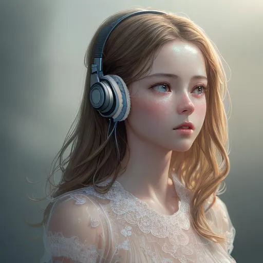 Prompt: ((best quality)), ((masterpiece)), ((realistic)), (detailed) illustration photographic  cute girl , headset, hd octane render, high resolution scan, masterpiece, hyperrealism, delicate detailed complex, highly detailed, intricate detailed, volumetric lighting, light reflection, highly detailed concept art, trending on artstation, vivid colors, melancholic, foggy background, loneliness, depressing, hopelessness, suffering
(high angle shot:1. 3)
(((close up face shoot))), dim lights, 8k uhd, realistic, Nikon z9, raytracing, focus face, (sharpness:2. 0)