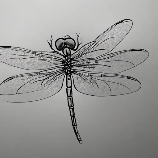 Prompt: dragonfly simple sketch