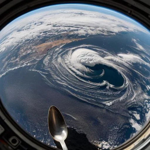 Prompt: The World’s largest spoon as seen from space 