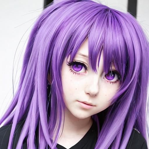 Anime Girl With Purple Hair 8504