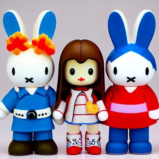 Prompt: Miffy mascot 80s style retro American toys