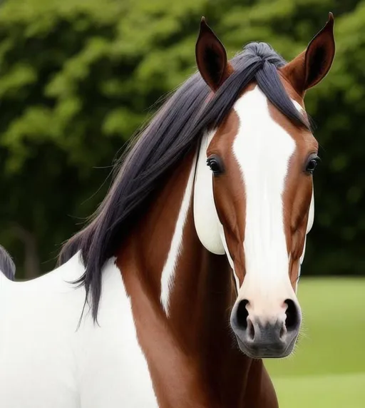 Prompt: a beautiful stuning bay horse, good proportion, perfect symetrical