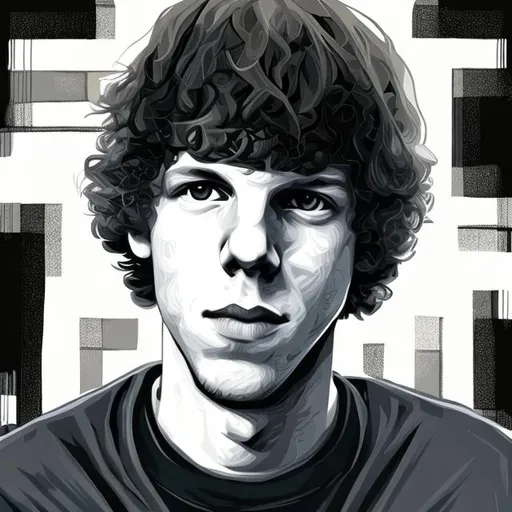 Prompt: Jesse Eisenberg Portrait, in a Style of Autechre