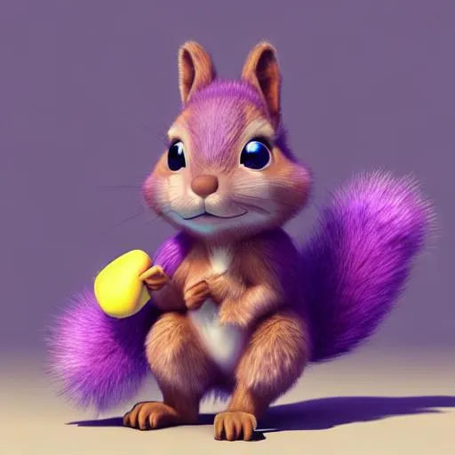 Squirrelled Away - A Squirrel's Tale on Soft Mulberry Purple - CC21.3