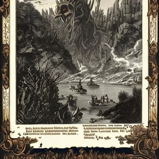 Prompt: The Demon Choronzon of the river Vltava