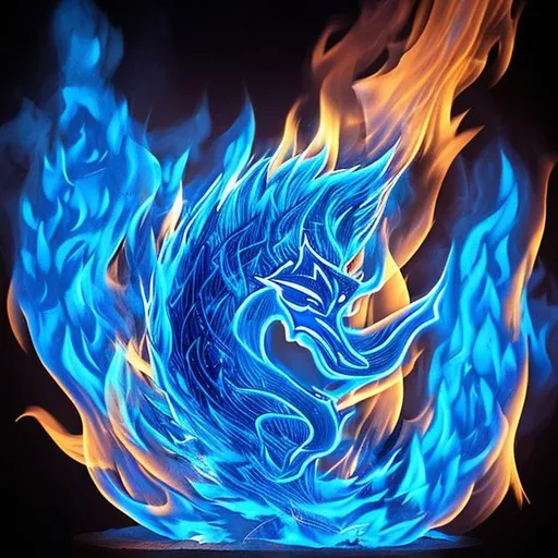 Prompt: Blue fire