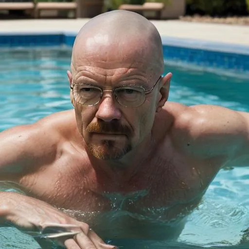 Prompt: Walter white in pool