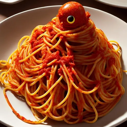 A creature made of spaghetti that is a mother