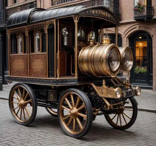 Prompt: A steampunk carriage