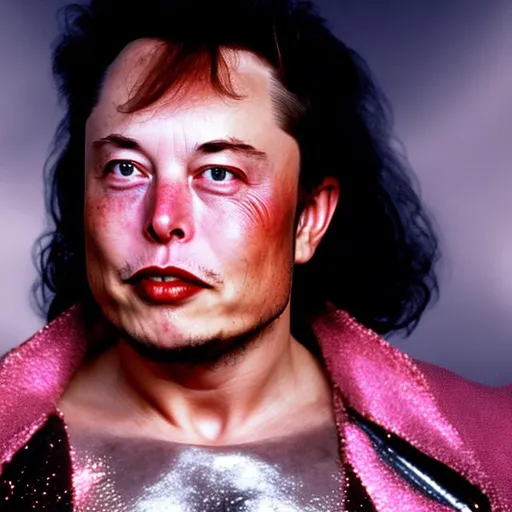 Prompt: Elon musk in Kiss makeup