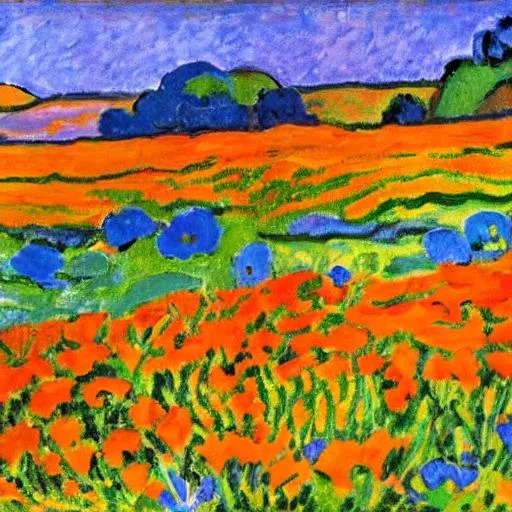 Prompt:  field of california poppies in 
 Matisse
 style




