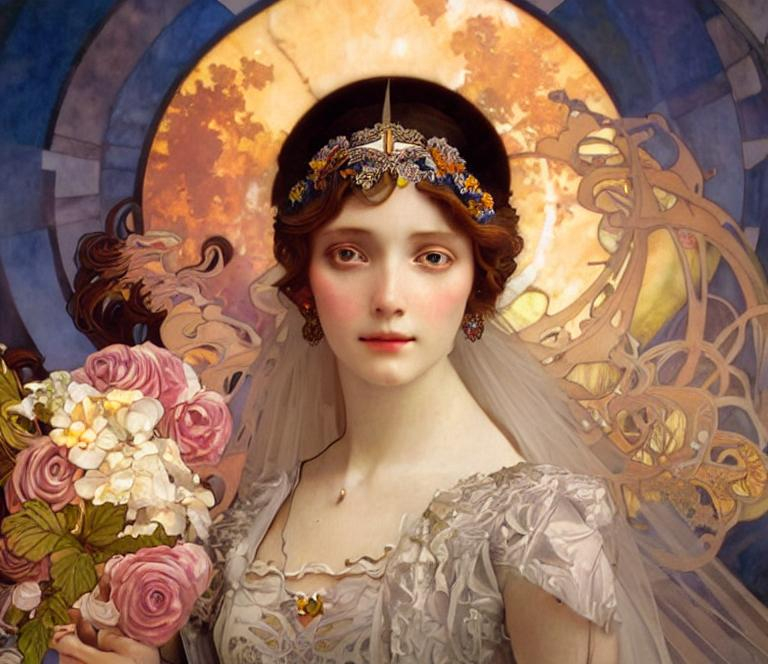 art nouveau oil painting by mucha Leonardo DaVinci a... OpenArt