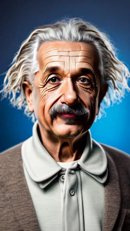 Prompt: photo realistic colored portrait of {Albert Einstein}, centered in frame, facing camera, ideal human, 85mm lens,f8, photography, ultra details, natural light, light background, photo, Studio lighting 8k resolution 