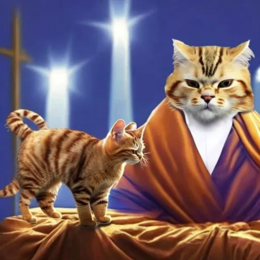 Prompt: actual photo of donald trump as  cat jesus, surprise me