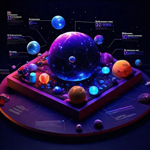 Prompt: 8d  BLACKLIGHT RENDER : MODEL  OF  THE  UNIVERSE  INFOGRAHPHIC KNOLLING LAYOUT  3D 8KHDR  PROFESSIONAL DESIGN DETAILED ILLUSTRATION VIBRANT  SHARP FOCUS  HYPERREALISTIC EPIC RENDER MASTERPIECE 