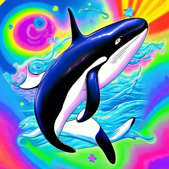 Orca whale in the style of Lisa frank | OpenArt