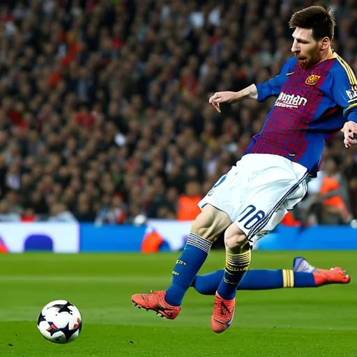 Prompt: Messi is flying
