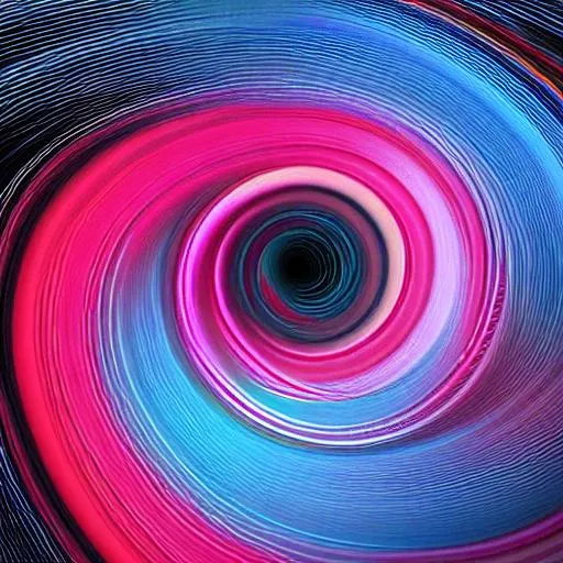 Prompt: colors swerving around a black hole