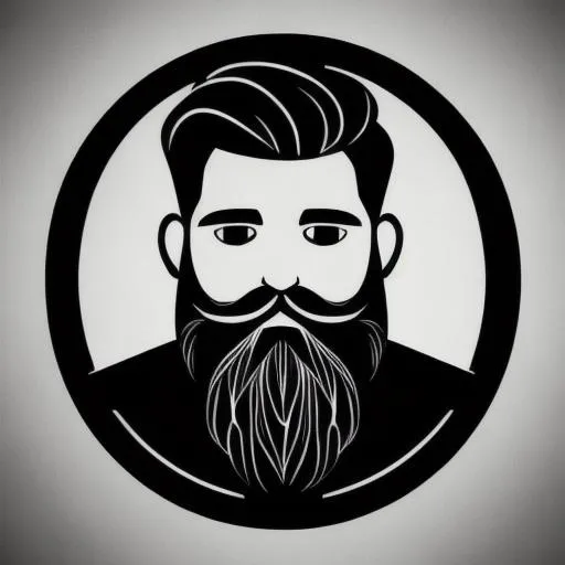 Prompt: Bearded man drawn like a logo
