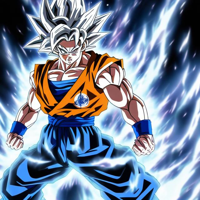 awesome goku with kamehameha super saiyan blue