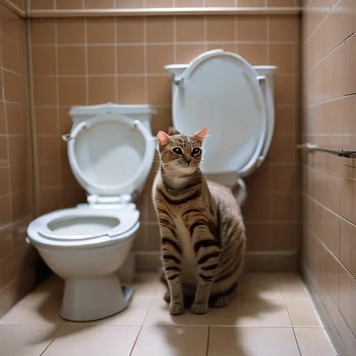 Prompt: cat sitting in a toilet