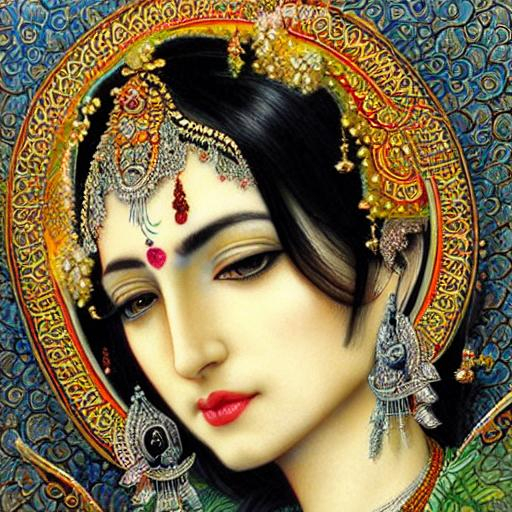 Photorealistic, hindu goddess, art nouveau, intrica...