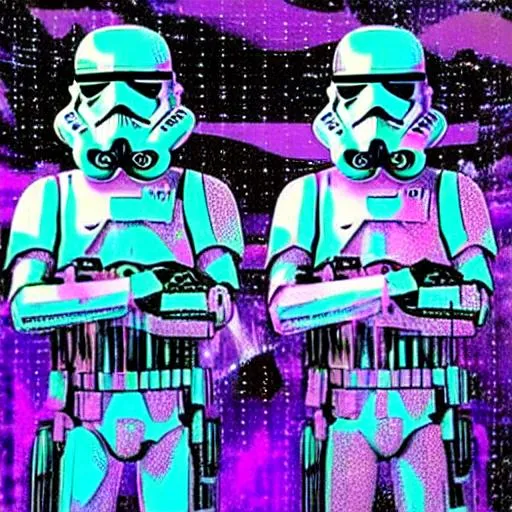 Prompt: star wars 
vaporwave
vice
80s