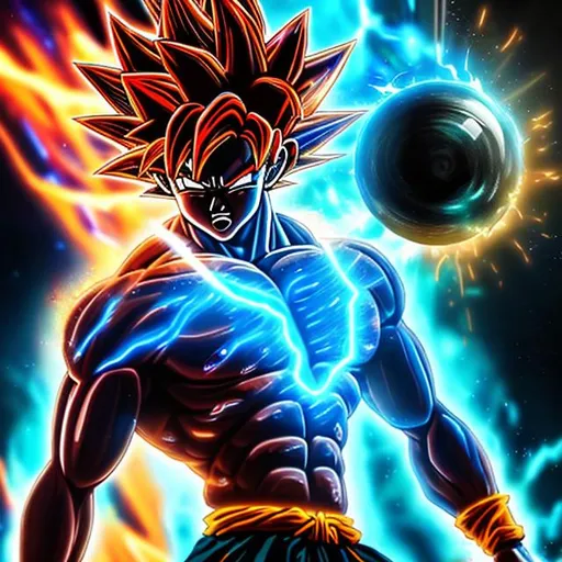 full body of goku turning into a super saiyan, photo