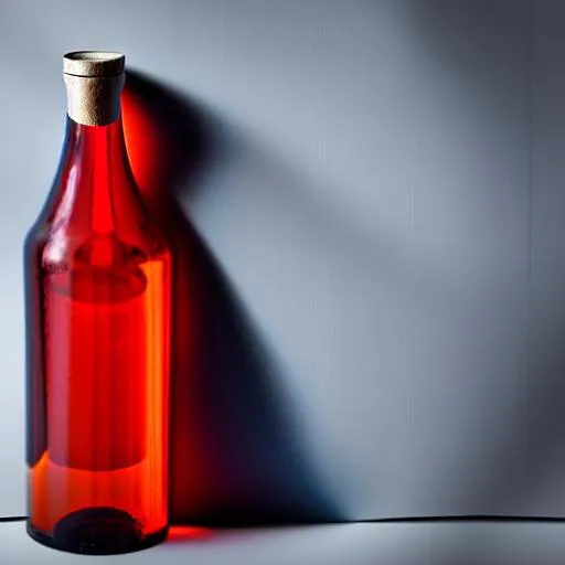 Prompt: an empty plastical red bottle 