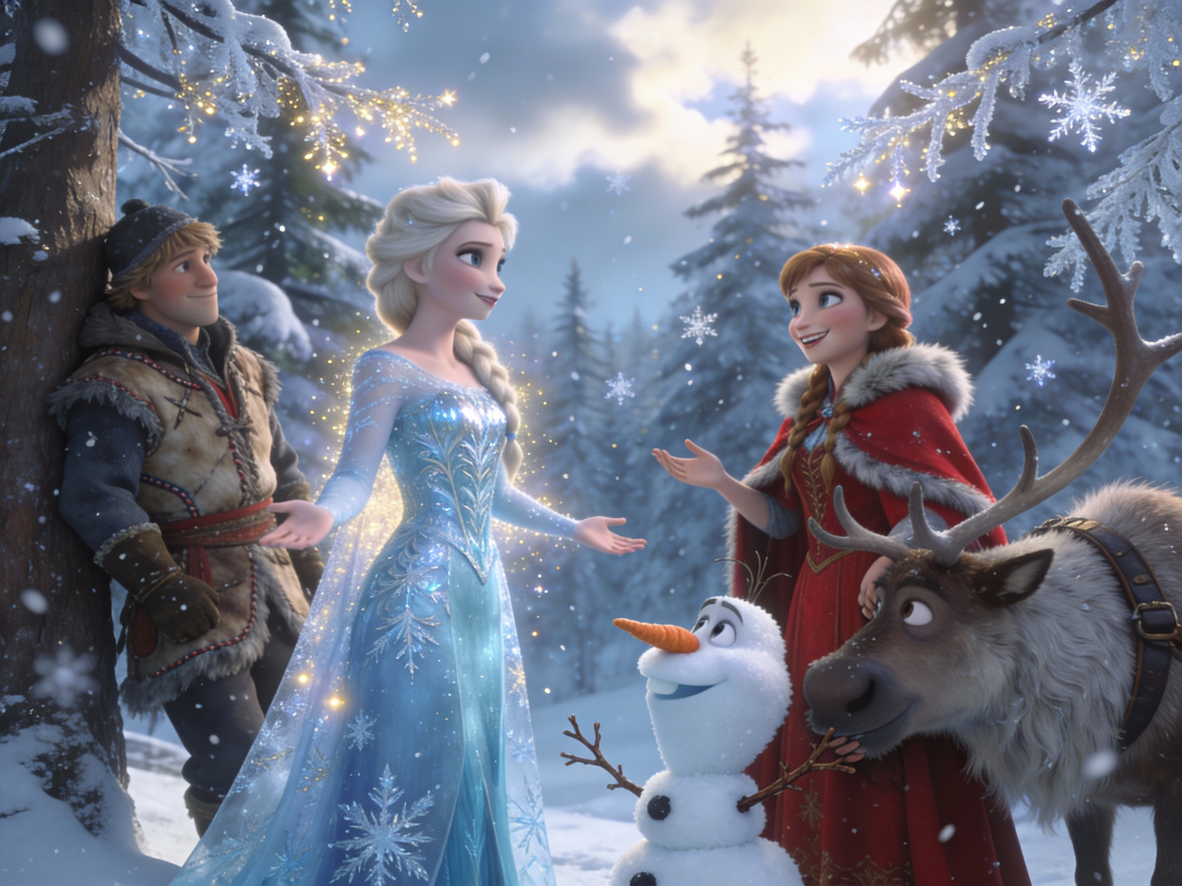 Fais moi une image ultraréaliste avec Elsa (reine de...